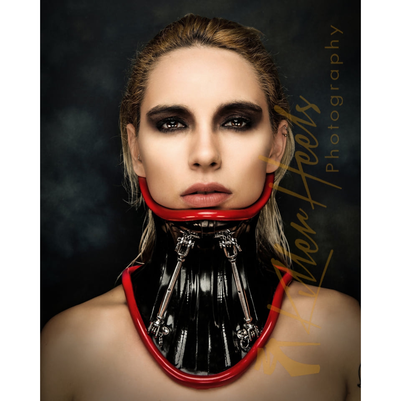 HWDnc 22 - NECK CORSET with double metal bar, HW, Fashion, Latex, Rubber,  Heavy, DVD, Design, Shop - with own production